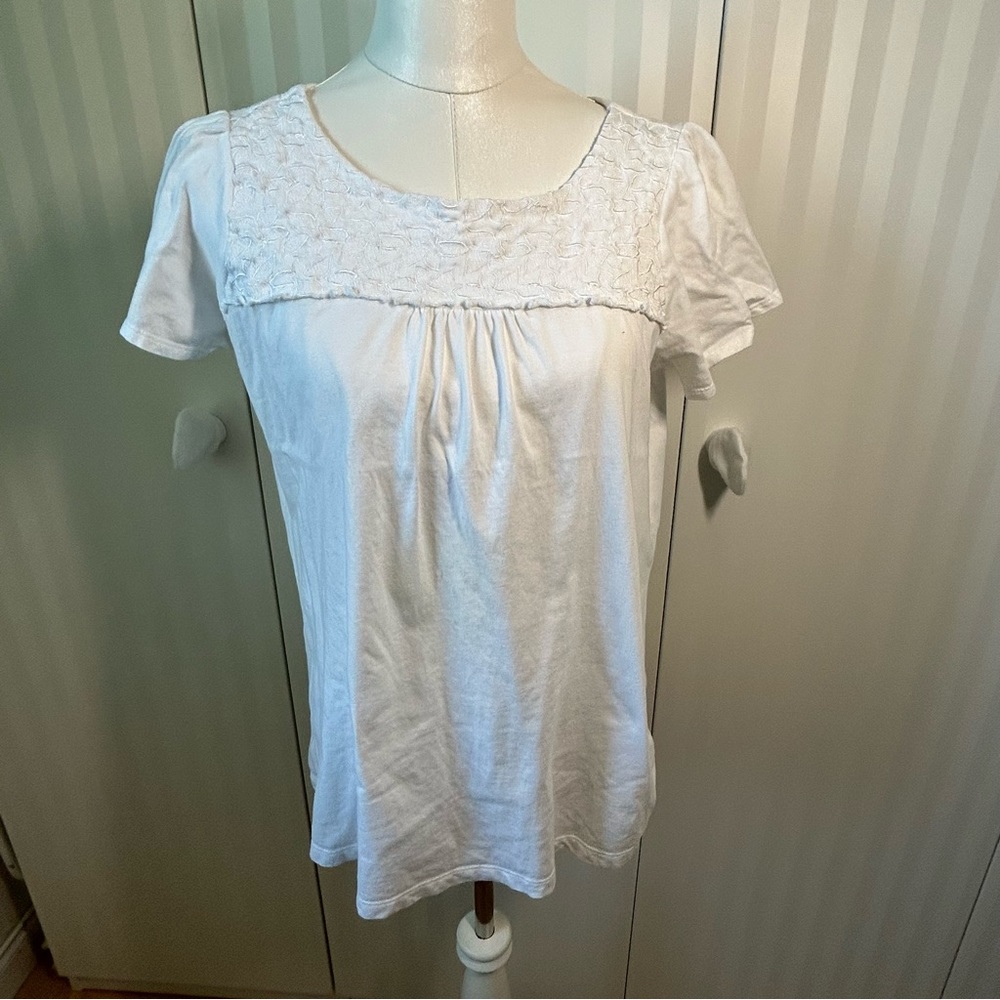 Banana Republic white short sleeve 100% cotton tee FLAW Size XL